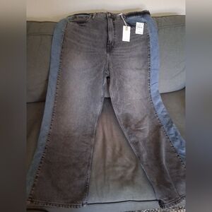 Good American Black and Blue Baggy Jeans NWT